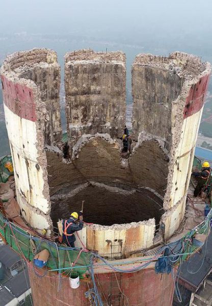 煙囪拆除，水塔拆除